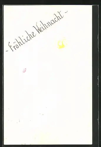 Papierkunst-AK Weihnachstgruss, blühende Blume