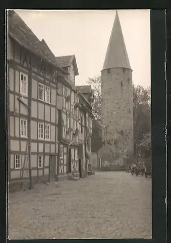 Foto-AK Melsungen, Strasse am Eulenturm ca. 1950