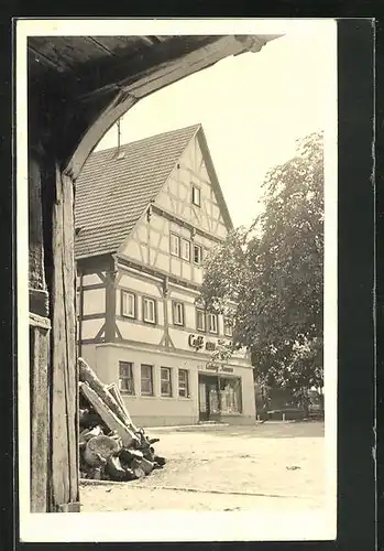 Foto-AK Schwäbisch Hall, Café Ludwig Krauss 1952