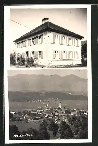 Foto-AK Altstädten / Allgäu, Panorama und Gebäude ca. 1950