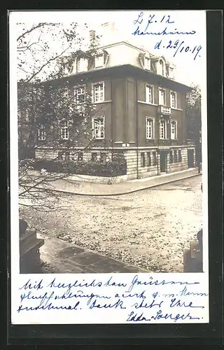 Foto-AK Mannheim, 1919, Stadtvilla Sanger, Strasse L7, 12