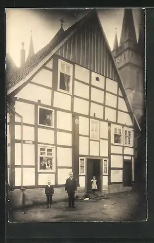 Foto-AK Bad Driburg, 1913, Haus Billerbeck, Bachstrasse (Prälat-Zimmermann-Strasse)