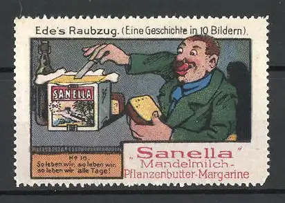 Reklamemarke Sanella Mandelmilch-Pflanzenbutter-Margarine, Serie Ede's Raubzug, Bild 10