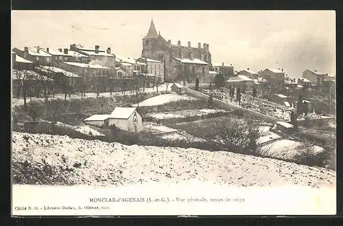 AK Monclar-d`Agenais, Vue Generale, temps de neige