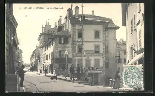AK Evian-les-Bains, La Rue Nationale, Petites Galeries