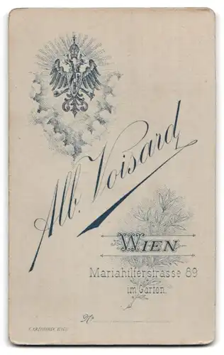 Fotografie Alb. Voisard, Wien, Mariahilferstr. 89, Portrait süsses Kleinkind im weissen Hemdchen