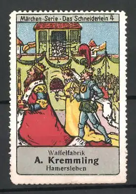 Reklamemarke Märchen-Serie Das Schneiderlein, Bild 4, Hochzeit