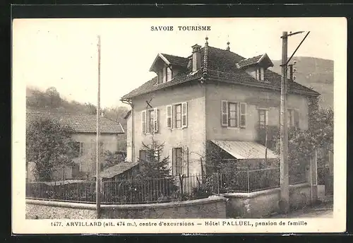 AK Arvillard, Hotel Palluel, pension de Famille