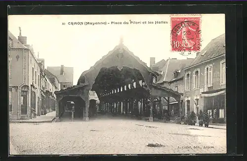 AK Craon, Place du Pilori et les Halles