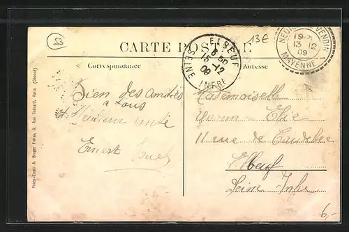 AK Neuilly le Vendin, Une Rue avec vue vers l`Eglise