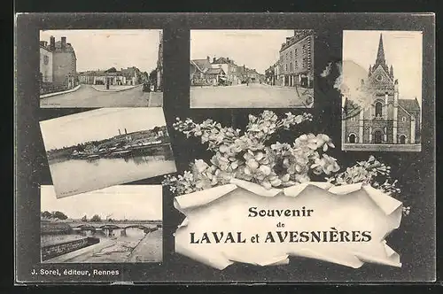 AK Laval, l'Eglise, le Pont, le Marché, Avesniéres