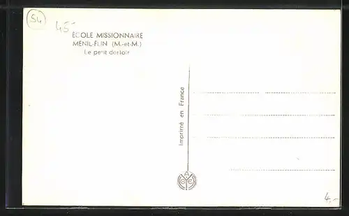 AK Menil-Flin, École Missionnaire, le petit dortoir