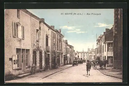 AK Geste, Vue dans Rue Principale