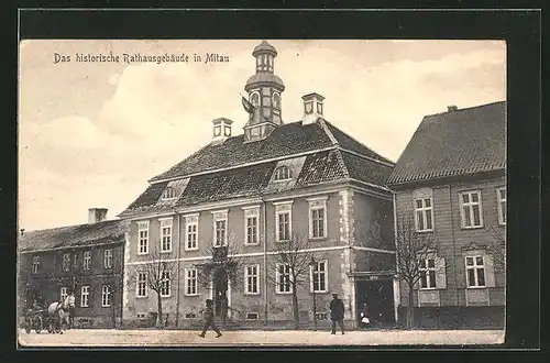 AK Mitau, historisches Rathaus