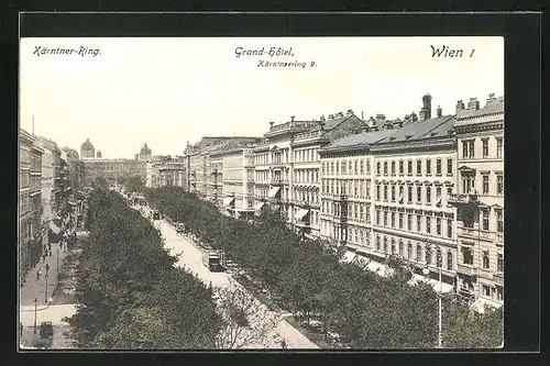 AK Wien, Kärntner-Ring mit Grandhotel, Kärntnerring 9