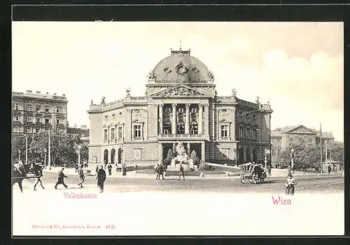 AK Wien, Passanten vor dem Volkstheater