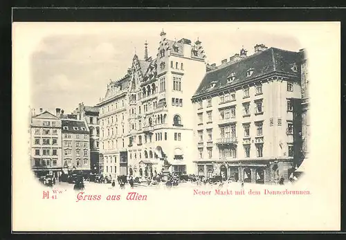 AK Wien, Neuer Markt mit dem Donnerbrunnen