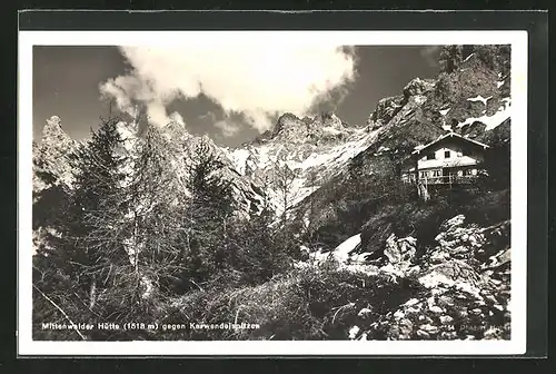 AK Mittenwalder Hütte, Gebirgspartie mit Karwendelspitzen