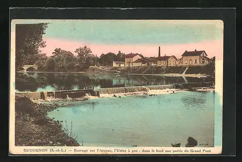 AK Gueugnon, Barrage sur l'Arroux, l'Usine à gaz