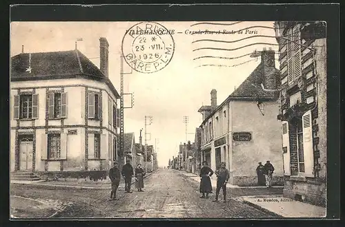 AK Villemanoche, Grande-Rue et Route de Paris