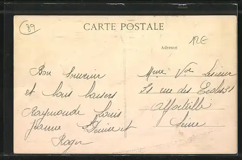 AK Villemanoche, Grande-Rue et Route de Paris