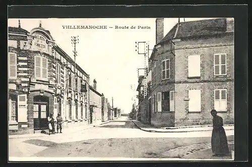 AK Villemanoche, Route de Paris, Café-Hotel de la Pomme d'Or