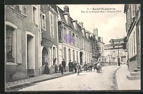 AK Saint-Florentin, Bas de la Grande Rue, Hopital Civil