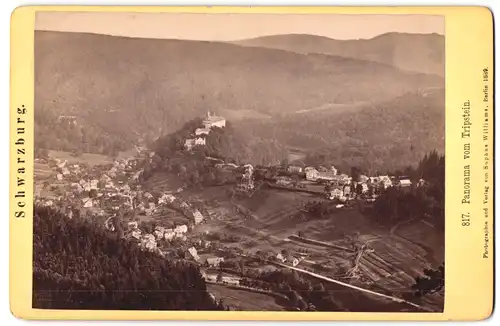 Fotografie Sophus Williams, Berlin, Ansicht Schwarzburg, Panorama vom Tripstein auf den Ort