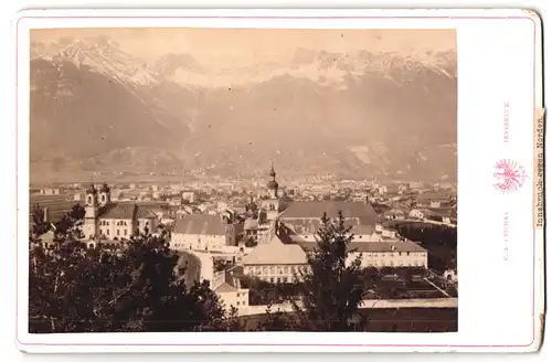 Fotografie C. A. Czichna, Innsbruck, Ansicht Innsbruck, Teilansicht vom Ort mit Kirchen