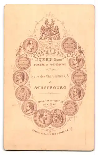 Fotografie J. Quirin, Strasbourg, 3, rue des Charpentiers, Portrait stattlicher Herr mit Vollbart