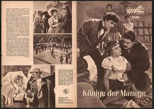 Filmprogramm PFP Nr. 62 /58, Könige der Manege, S. Tschekan, A. Michailow, Regie: Konstantin Judin