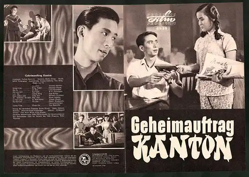 Filmprogramm PFP Nr. 89 /59, Geheimauftrag Kanton, Föng Tschö, Di Fan, Regie: Lu Yü
