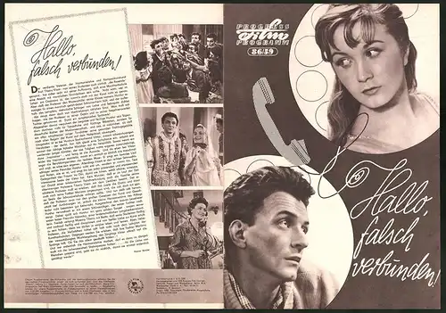 Filmprogramm PFP Nr. 86 /59, Hallo, falsch verbunden!, Sandu Radulescu, Darie Iurie, Regie: Andrei Calarasu