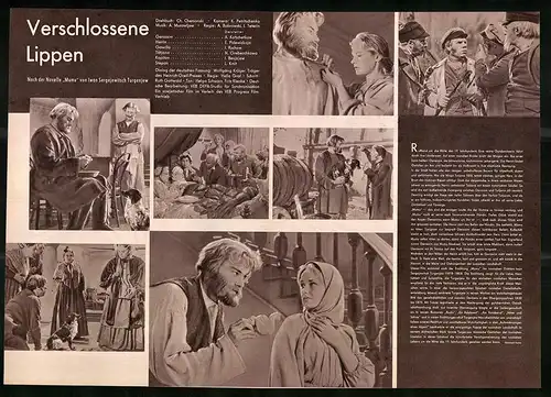 Filmprogramm PFP Nr. 105 /59, Verschlossene Lippen, A. Kotschetkow, I. Ryshow, Regie: A. Bobrowski