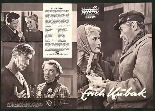 Filmprogramm PFP Nr. 100 /59, Erich Kubak, Raimund Schelcher, Helga Göring, Regie: Johannes Arpe