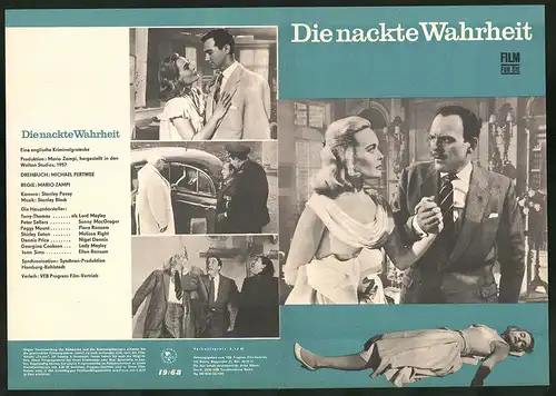 Filmprogramm FIlm für Sie Nr. 19 /68, Die nackte Wahrheit, Terry-Thomas, Peter Sellers, Regie: Mario Zampi