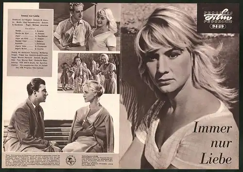 Filmprogramm PFP Nr. 94 /59, Immer nur Liebe, I. Arepina, A. Firsowa, Regie: Michael Jerschow