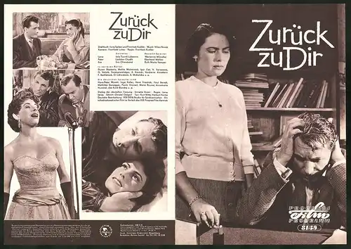 Filmprogramm PFP Nr. 81 /59, Zurück zu Dir, Jela Tucna-Lukesova, Ladislav Chudik, Regie: Frantisek Kudlac