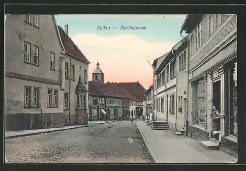 AK Kelbra, Marktstrasse mit Handlung