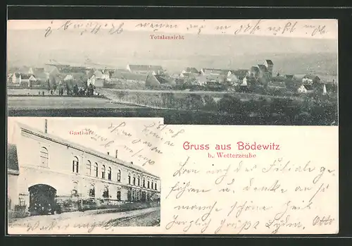 AK Bödewitz, Gasthof, Totalansicht der Ortschaft