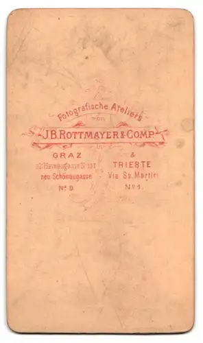 Fotografie J. B. Rottmayer & Comp., Graz, alt Haynaugasse 197, Portrait Mönch im Habit mit Rosenkranz im Atelier