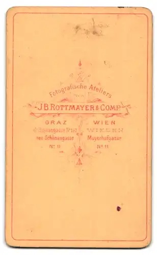 Fotografie J. B. Rottmayer & Comp., Graz, alt Haynaugasse 197, Portrait Mönch im Habit mit Bibel steht im Atelier