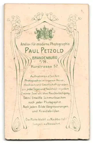 Fotografie P. Petzold, Brandenburg, Kurstrasse 52, Bruder und Schwester zum Fototermin