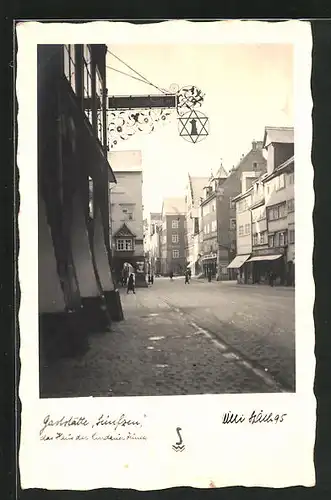 AK Lindau, Strasse am Gasthaus zum Sünfzen