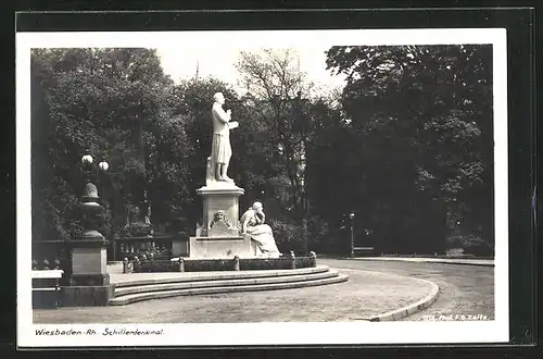 AK Wiesbaden / Rhein, Schillerdenkmal