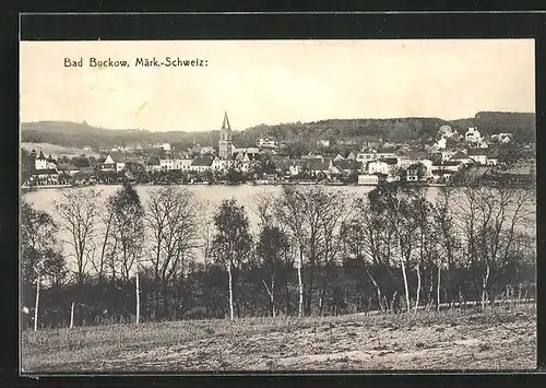 AK Bad Buckow / Märk. Schweiz, Blick auf das Dorf und See