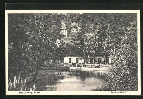 AK Straussberg / Mark, Gasthaus an der Schlagmühle