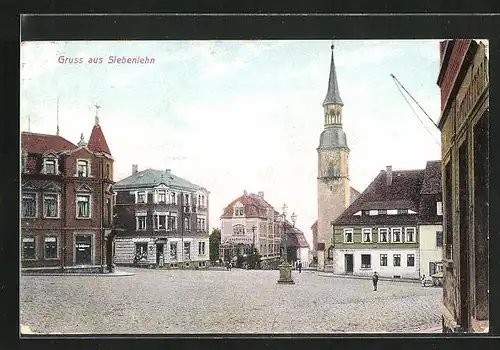 AK Siebenlehn, Marktplatz mit Kirche