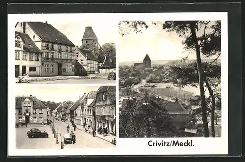 AK Crivitz / Meckl., Hotel Stadt Hamburg, Marktplatz
