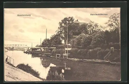 AK Oranienburg, Gasthaus Havelschlösschen am Fluss